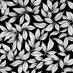 an abstract drawing of leaves on a black background
