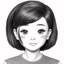 a drawing of a girl with long hair