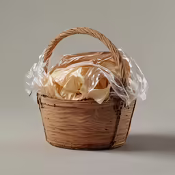a basket with a wrap around the handle
