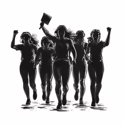 a black and white image of women in bathing suits