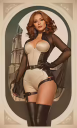 a lady wearing a lingerie posing with her hands on her hips