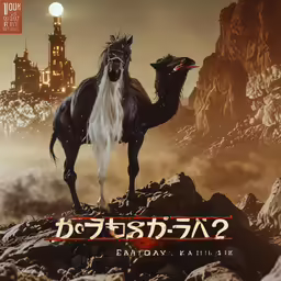 a movie poster featuring a horse and the title for the movie eninoy