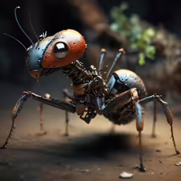 a macro shot of a toy insect