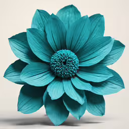 blue flowers in blue green and white on light background,a beautiful teal flower is photographed on white