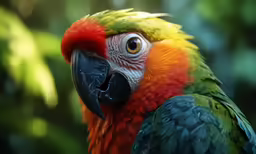 a close up of a parrot on some branches