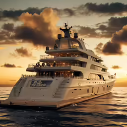 the yacht is docked in the water