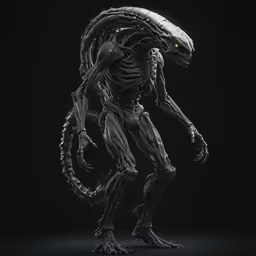 a digital character made to look like an alien