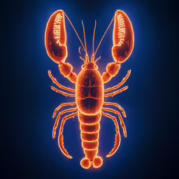 a red glow through image of an electric centrigerated lobster