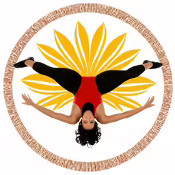 a woman with her arms extended while performing a aerial yoga exercise