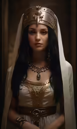 a woman in greek costume in an image