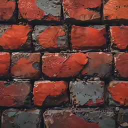 several red and grey square tiles stacked together