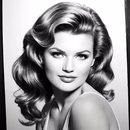 the black and white photo of a woman with long hair