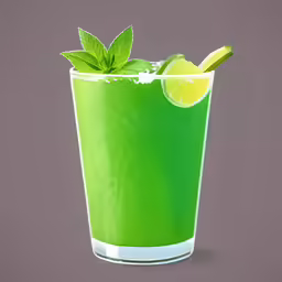 there is a green drink with mint on it