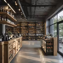a large display area is shown with wine
