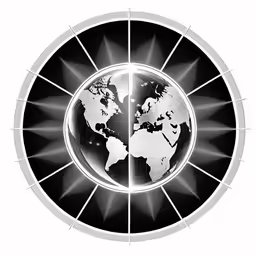 an image of the earth in a circular design