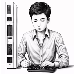 a man in front of a laptop computer