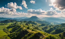 a vast view of the mountains and hills