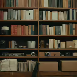an old bookcase filled with lots of books