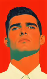 a portrait of a man with a serious look on his face