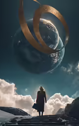 a poster with the earth in the background