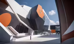an exterior photo shows the facade of an art museum