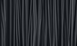 an opened curtain with a dark background