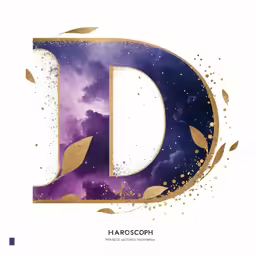the letter d in the form of leaves