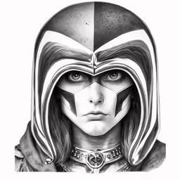 a drawing of darth vader in black and white