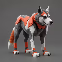 an animal figurine with orange boots and feet