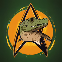 an animal with a star trek emblem on it