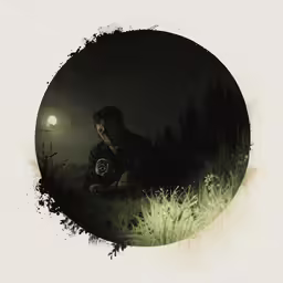 a photo of a man is shown in the middle of the night