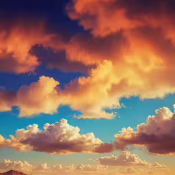 a bunch of clouds that are over the water,clouds loom over a landscape, as the sun shines brightly