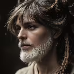 a man with a goatee and white beard