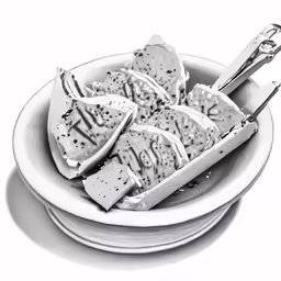 cheese slices in a bowl with a tong