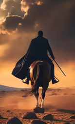 a man on horseback with a sword in his hand