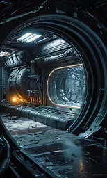 a view from inside of a metal device