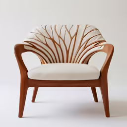 a modern style chair with a wooden seat and backrest