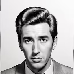 a drawing of a man in a suit and tie