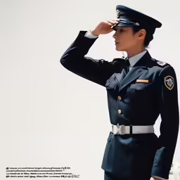 a female us air force officer looking to her right