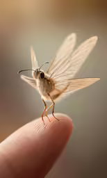 a bug that is standing up on a human hand