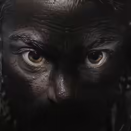 a close up of a face and the eyes