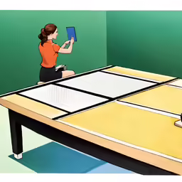 a cartoon girl taking a photo of herself on her phone