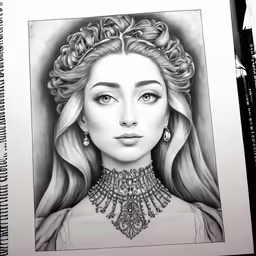 an illustration of the queen of sweden in her tiara