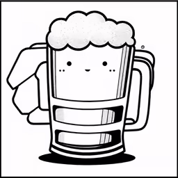 a beer mug with a smiling face and towel around it