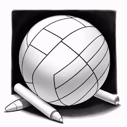 pencil drawing of a beach ball and two balls