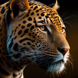 a close up picture of an adult leopard