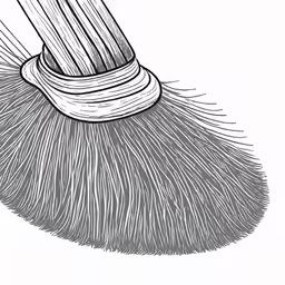 a drawing of a brush with the tip of the bristles attached
