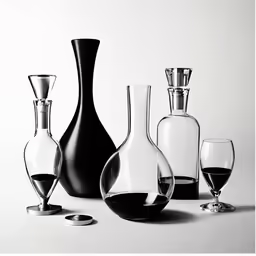 there are three different glass vases and one vase