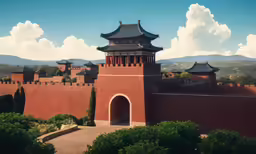the tower on top of an ornate building has a circular entrance