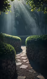 an image of sun shining through the clouds in the forest